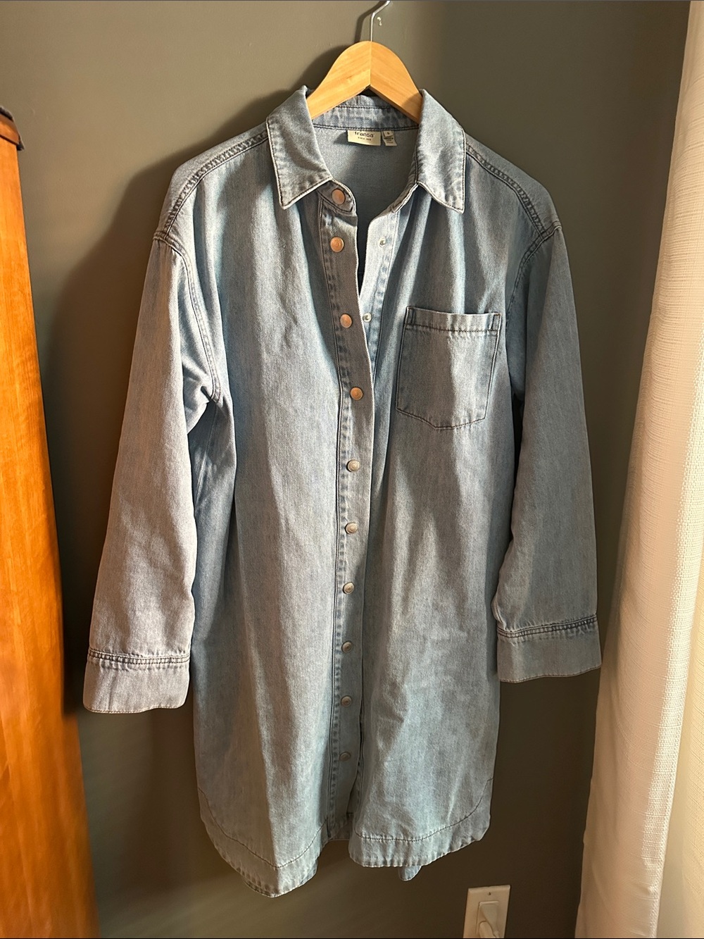 Women's Light Blue Denim Shirt Dress